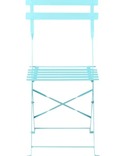 Set bistrot Pieghevole FIORI Metallo Turchese