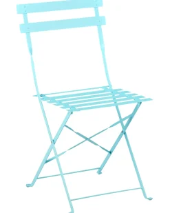 Set bistrot Pieghevole FIORI Metallo Turchese