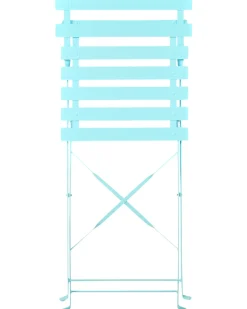 Set bistrot Pieghevole FIORI Metallo Turchese