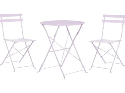 Set bistrot Pieghevole FIORI Metallo Viola