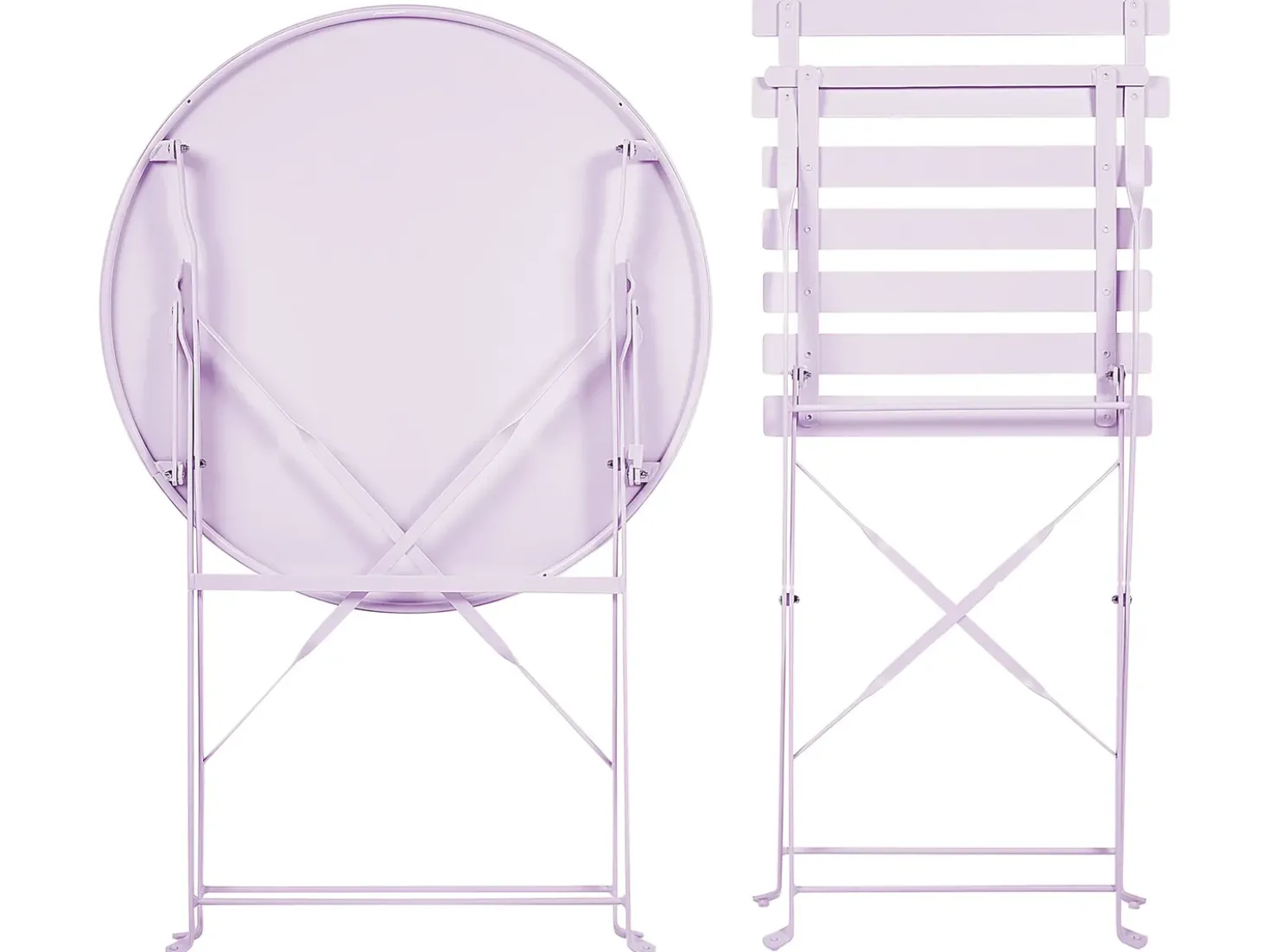 Set bistrot Pieghevole FIORI Metallo Viola