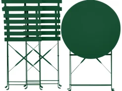 Set bistrot Pieghevole FIORI Metallo Verde scuro