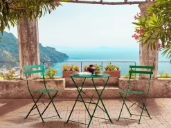 Set bistrot Pieghevole FIORI Metallo Verde scuro