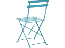 Set bistrot Pieghevole FIORI Metallo Blu oltremare