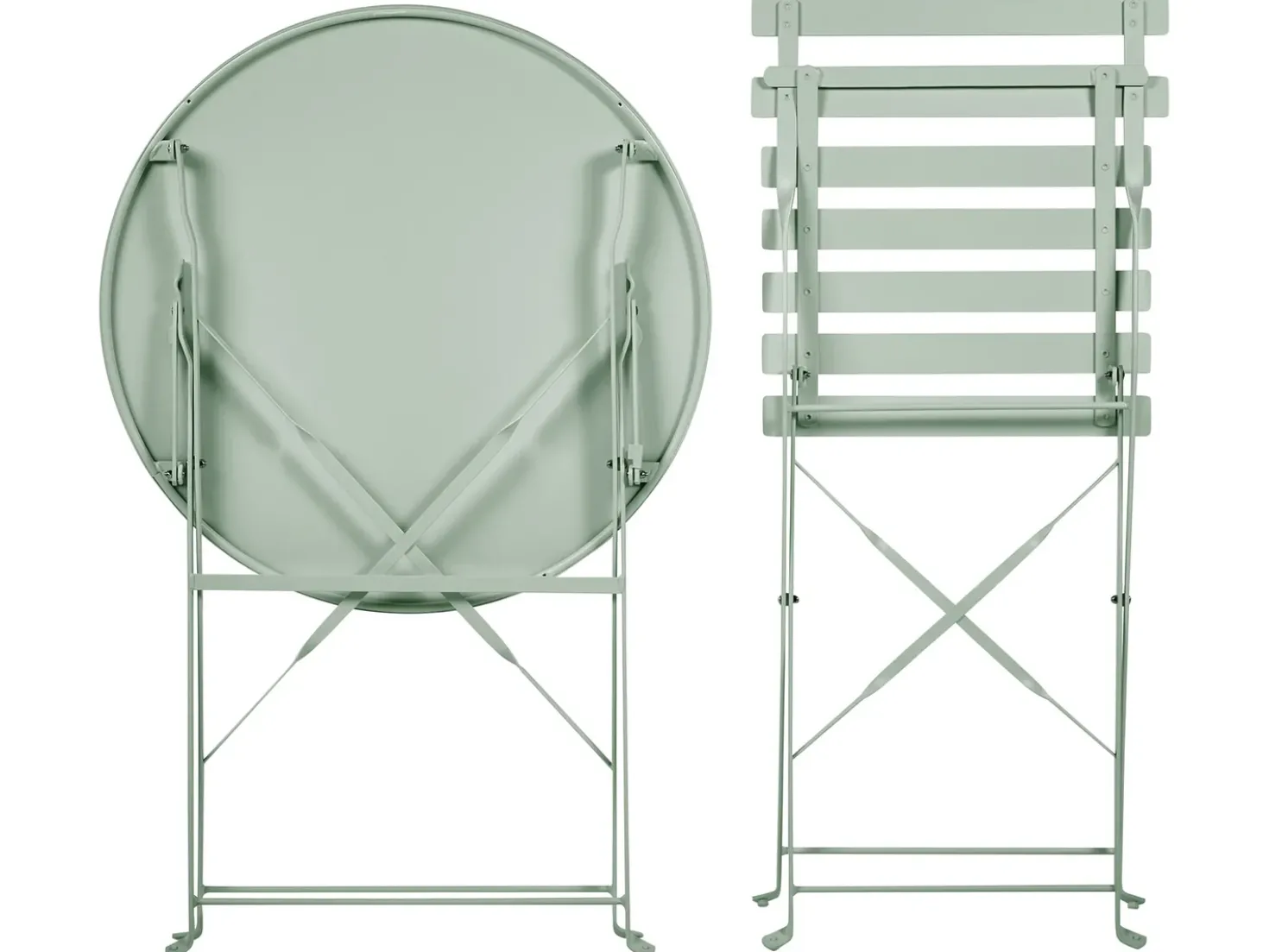 Set bistrot Pieghevole FIORI Metallo Grigio