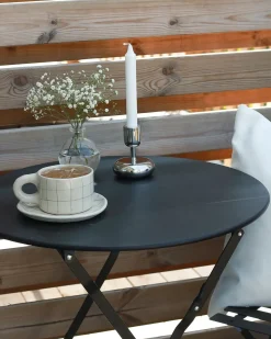 Set bistrot Pieghevole FIORI Metallo Nero