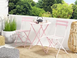 Set bistrot Pieghevole FIORI Metallo Rosa pastello