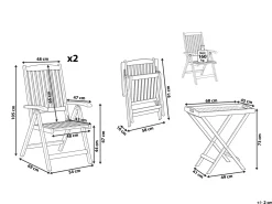 Set bistrot Pieghevole JAVA Legno d'acacia Marrone chiaro