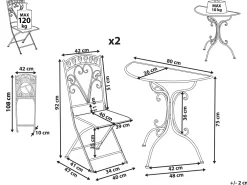 Set bistrot Pieghevole NURRA Metallo Grigio