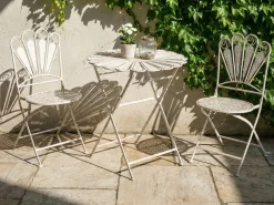 Set bistrot Pieghevole PAVIA Metallo Bianco sporco