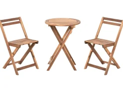 Set bistrot Pieghevole SACILE Legno d'acacia Marrone
