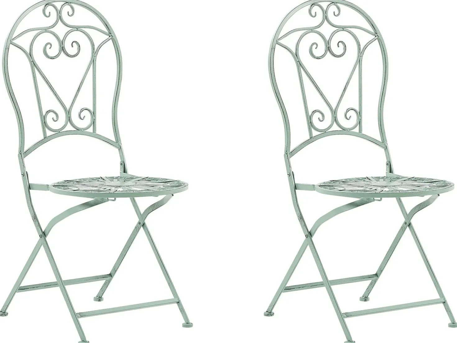 Set bistrot Pieghevole TRENTO Metallo Verde chiaro