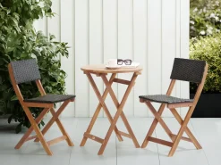 Set bistrot RIVAROTTA Legno d'acacia Marrone/Nero
