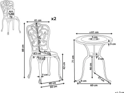 Set bistrot TRIORA/DASCIO Metallo Bianco sporco