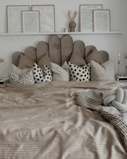 Set Copripiumino AVONDALE Raso di Cotone 135 x 200 cm Beige