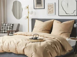 Set Copripiumino AVONDALE Raso di Cotone 135 x 200 cm Beige