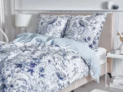 Set Copripiumino BALLARD Raso di Cotone 155 x 220 cm Blu