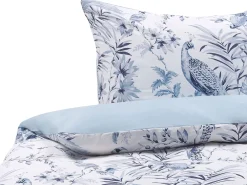 Set Copripiumino BALLARD Raso di Cotone 155 x 220 cm Blu