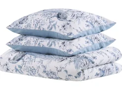 Set Copripiumino BALLARD Raso di Cotone 155 x 220 cm Blu