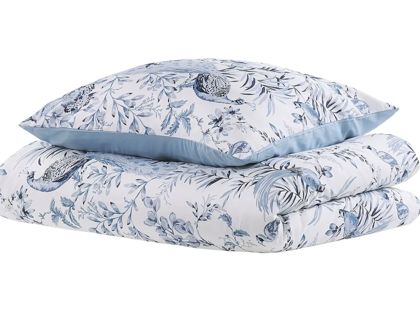 Set Copripiumino BALLARD Raso di Cotone 135 x 200 cm Blu