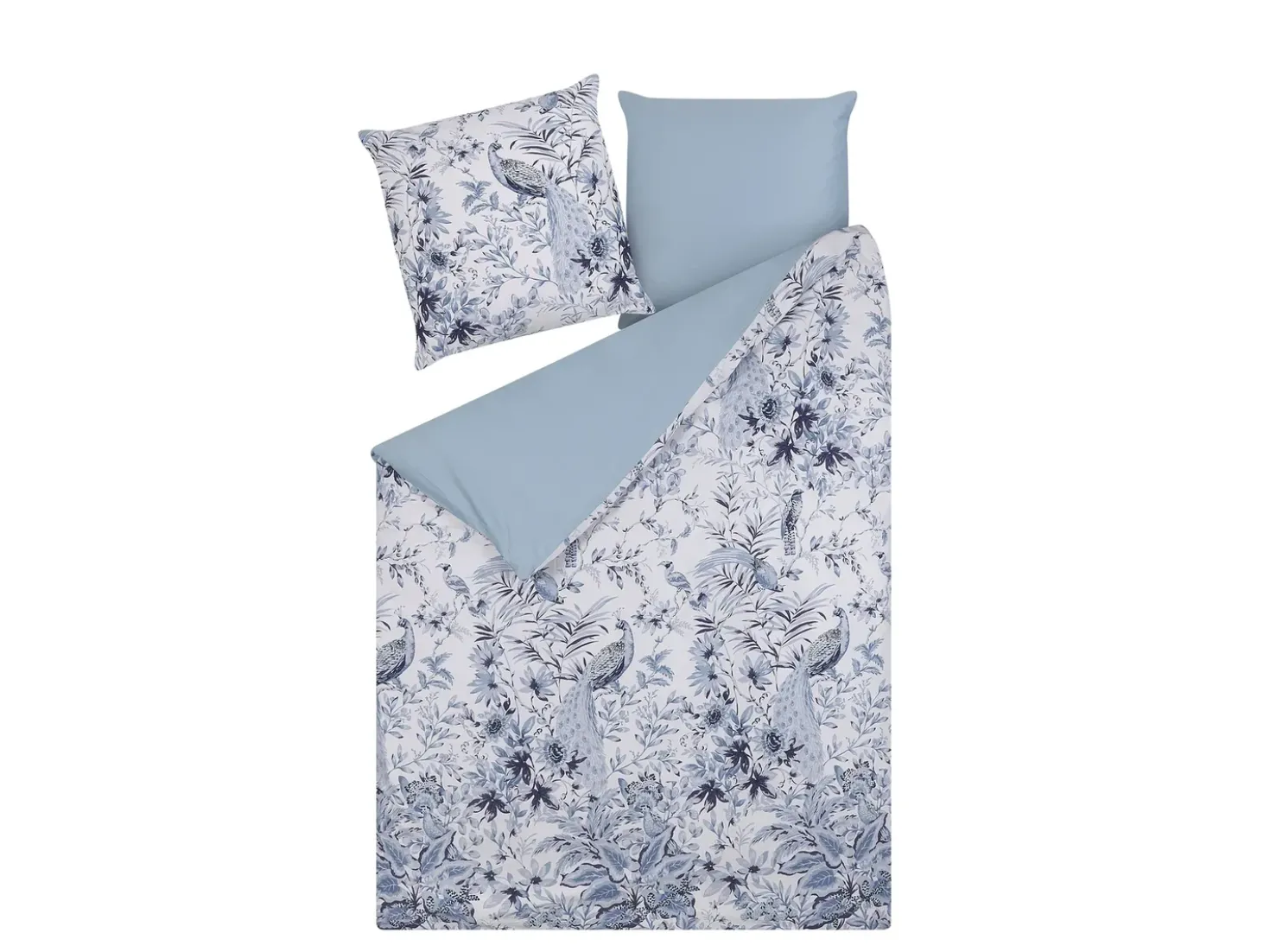Set Copripiumino BALLARD Raso di Cotone 135 x 200 cm Blu