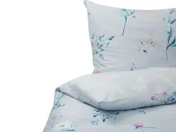 Set Copripiumino EVERGREEN Raso di Cotone 220 x 240 cm Azzurro