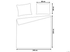 Set Copripiumino EVERGREEN Raso di Cotone 220 x 240 cm Azzurro