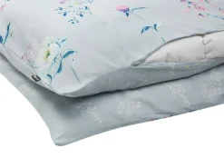 Set Copripiumino EVERGREEN Raso di Cotone 220 x 240 cm Azzurro