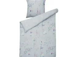 Set Copripiumino EVERGREEN Raso di Cotone 135 x 200 cm Azzurro