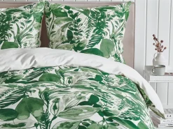 Set Copripiumino GREENWOOD Raso di Cotone 135 x 200 cm Verde