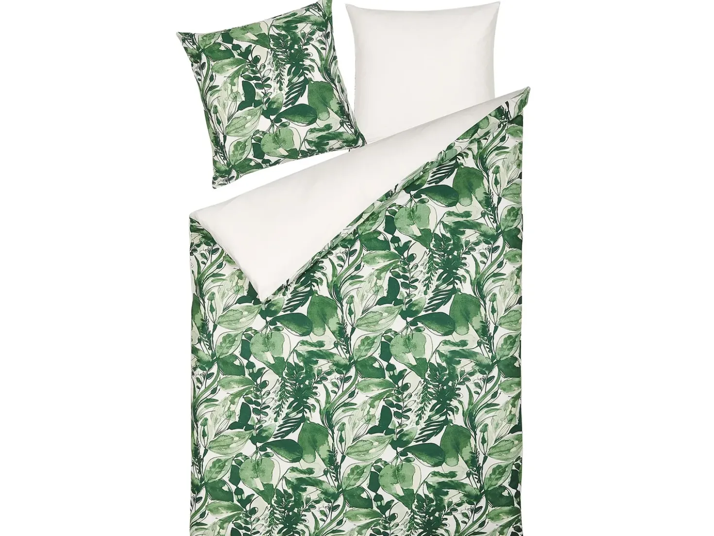 Set Copripiumino GREENWOOD Raso di Cotone 155 x 220 cm Verde