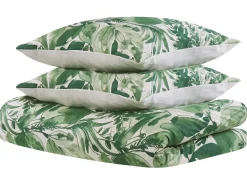 Set Copripiumino GREENWOOD Raso di Cotone 155 x 220 cm Verde