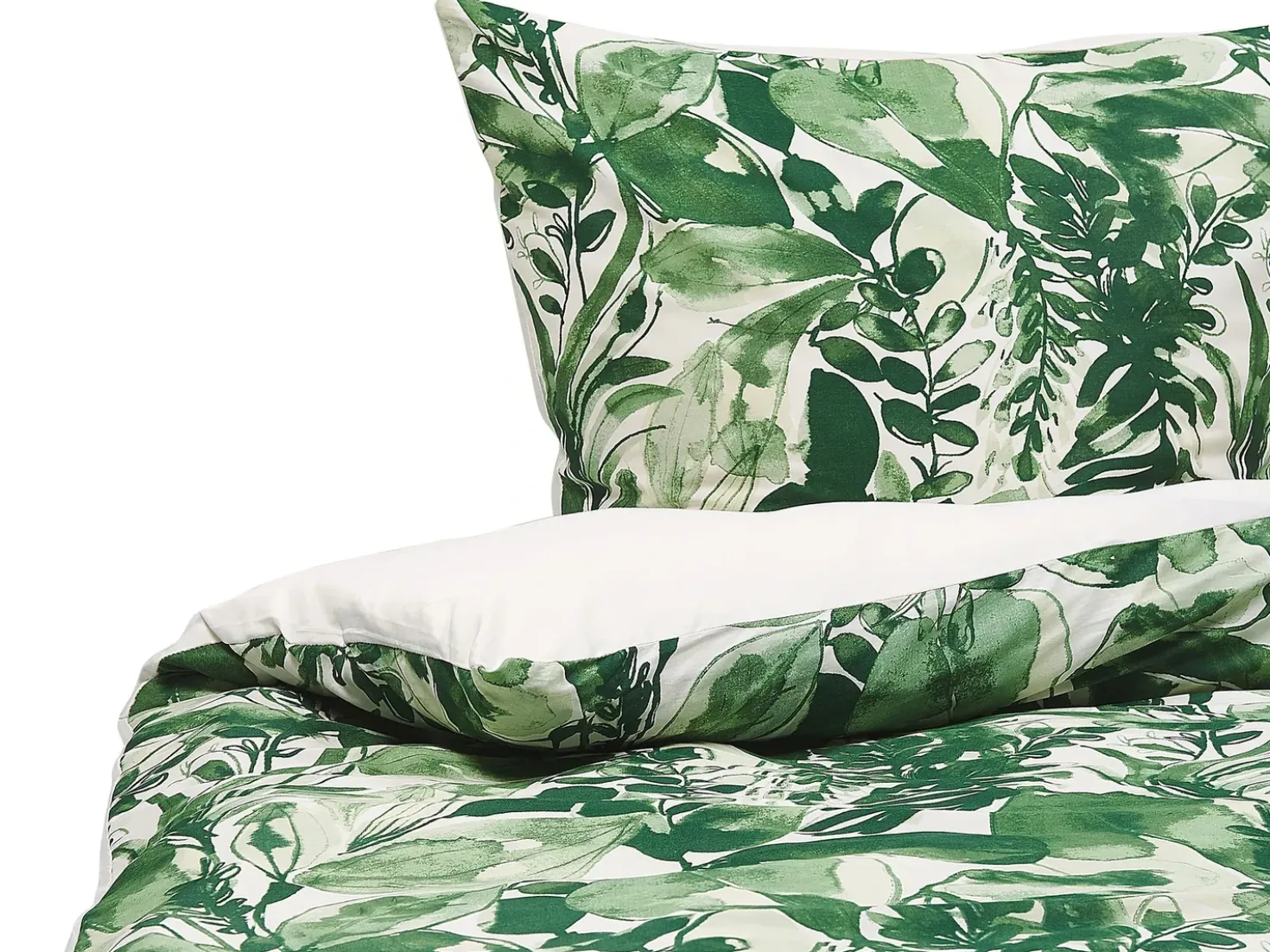 Set Copripiumino GREENWOOD Raso di Cotone 155 x 220 cm Verde
