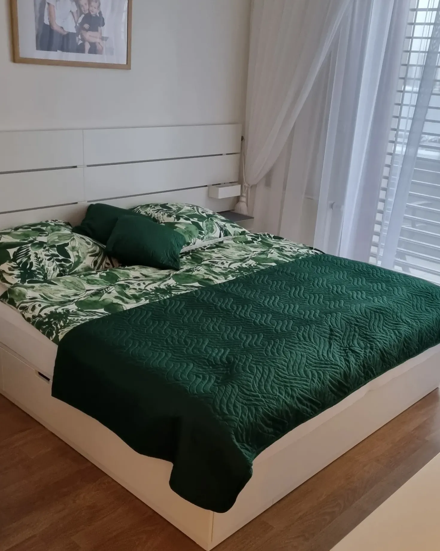 Set Copripiumino GREENWOOD Raso di Cotone 155 x 220 cm Verde