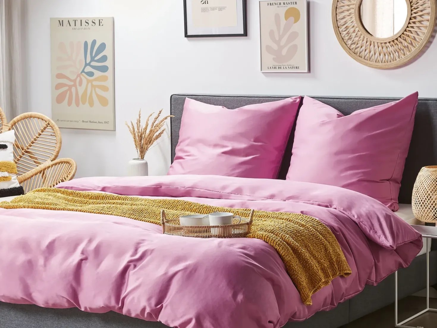Set Copripiumino HARMONRIDGE Raso di Cotone 135 x 200 cm Rosa