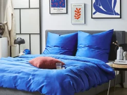 Set Copripiumino HARMONRIDGE Raso di Cotone 135 x 200 cm Blu scuro