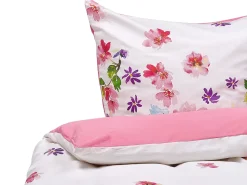 Set Copripiumino LARYNHILL Raso di Cotone 155 x 220 cm Rosa