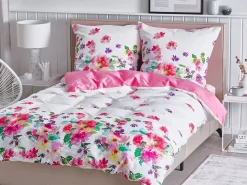 Set Copripiumino LARYNHILL Raso di Cotone 155 x 220 cm Rosa