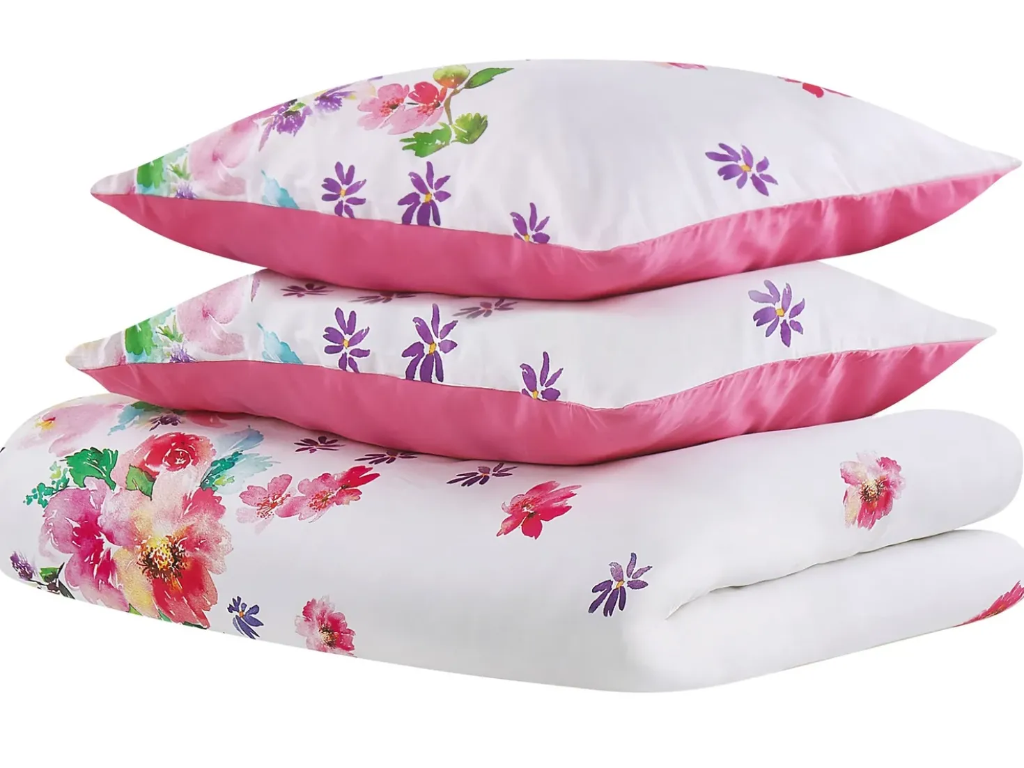 Set Copripiumino LARYNHILL Raso di Cotone 135 x 200 cm Rosa