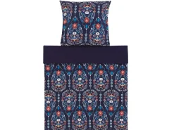 Set Copripiumino MADRONA Raso di Cotone 135 x 200 cm Blu scuro