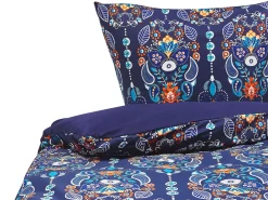 Set Copripiumino MADRONA Raso di Cotone 155 x 220 cm Blu scuro