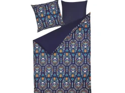 Set Copripiumino MADRONA Raso di Cotone 155 x 220 cm Blu scuro