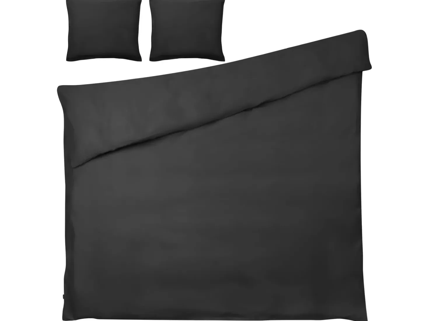 Set Copripiumino PARKROSE Raso di Cotone 220 x 240 cm Nero
