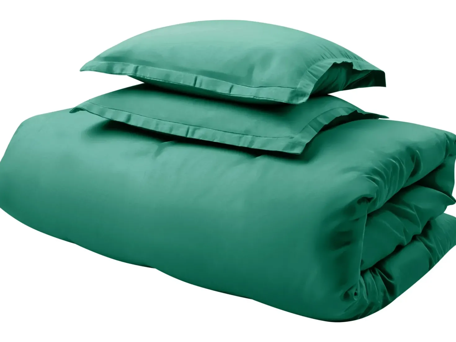 Set Copripiumino PARKROSE Raso di Cotone 220 x 240 cm Verde