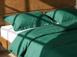Set Copripiumino PARKROSE Raso di Cotone 220 x 240 cm Verde