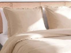 Set Copripiumino PARKROSE Raso di Cotone 220 x 240 cm Beige