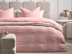 Set Copripiumino SUMNER Mussola di cotone 220 x 240 cm Rosa pastello