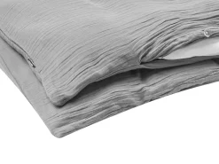 Set Copripiumino SUMNER Mussola di cotone 220 x 240 cm Grigio chiaro