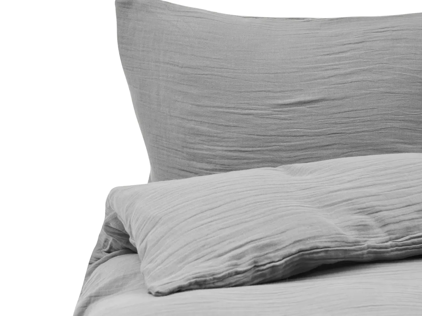 Set Copripiumino SUMNER Mussola di cotone 220 x 240 cm Grigio chiaro