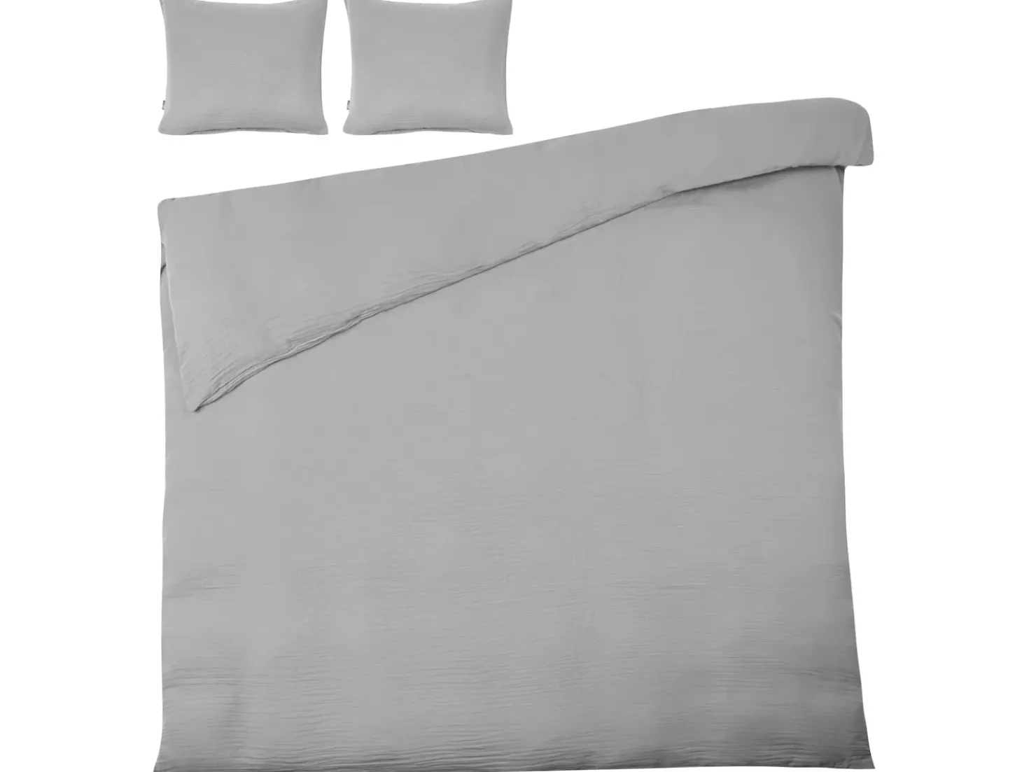 Set Copripiumino SUMNER Mussola di cotone 220 x 240 cm Grigio chiaro
